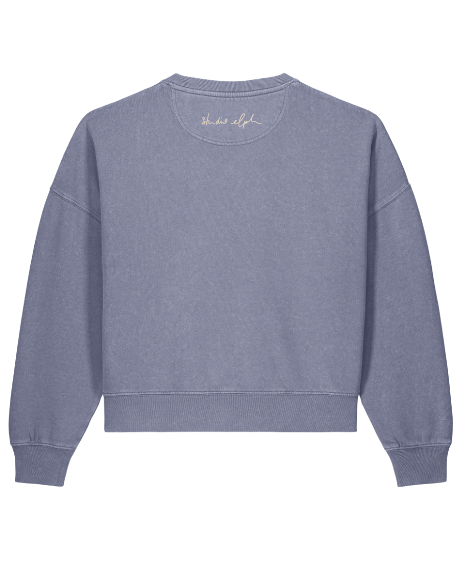 little smile - Women Sweater, vintage blue