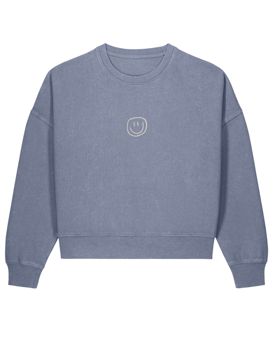 little smile - Women Sweater, vintage blue