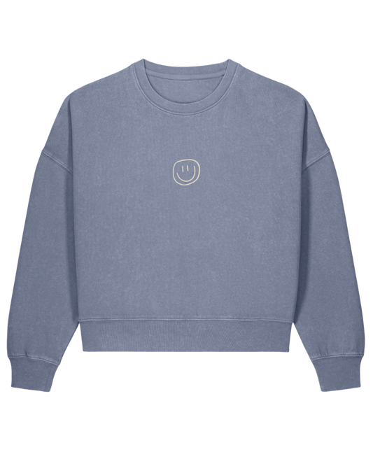 little smile - Women Sweater, vintage blue
