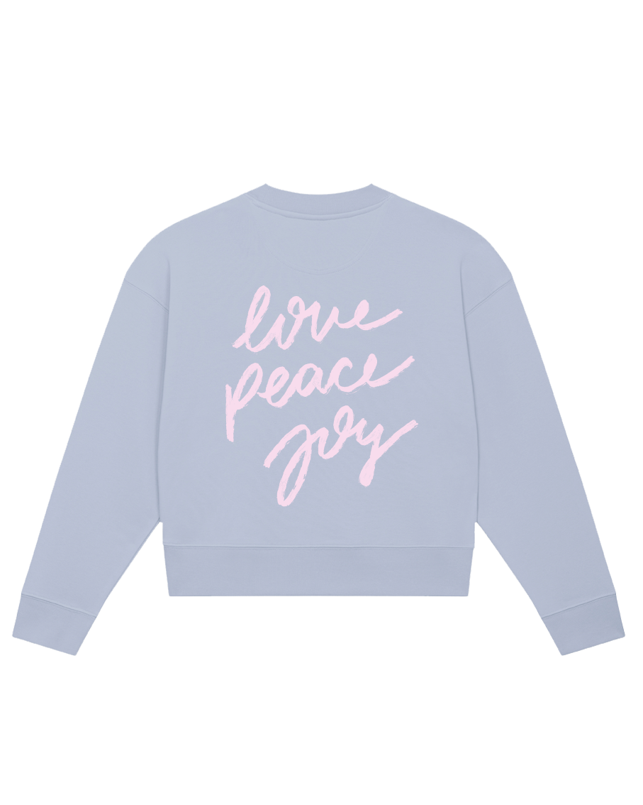 love peace joy - Women Sweater, hellblau