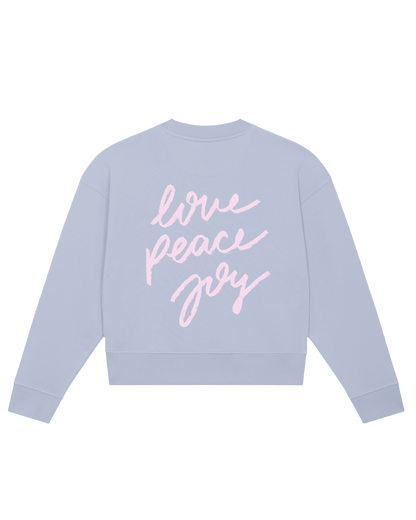 love peace joy - Women Sweater, hellblau