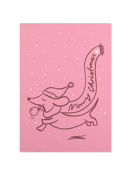 merry christmas - Postkarte, pink