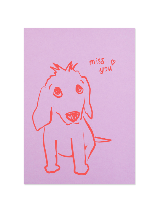 miss you - Postkarte, lilac