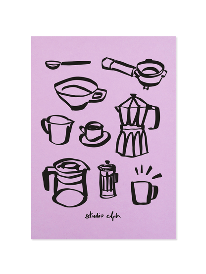 specialty coffee - Poster, DIN A4, lilac