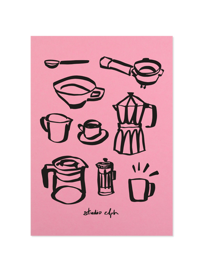 specialty coffee - Poster, DIN A4, pink
