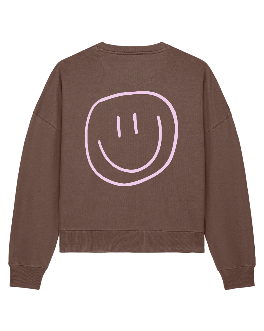 smiley - Women Sweater, mokka