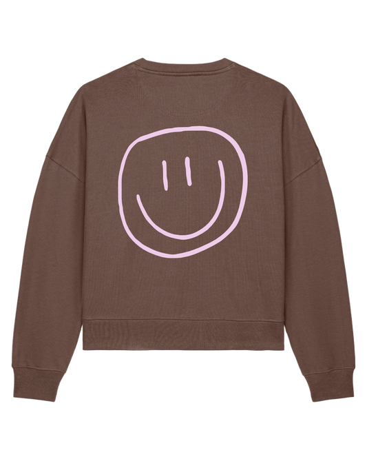 smiley - Women Sweater, mokka