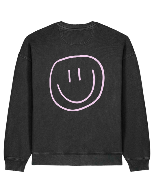 smiley - Unisex Sweater, vintage black - rosa