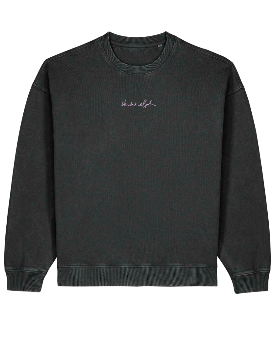 smiley - Unisex Sweater, vintage black - rosa
