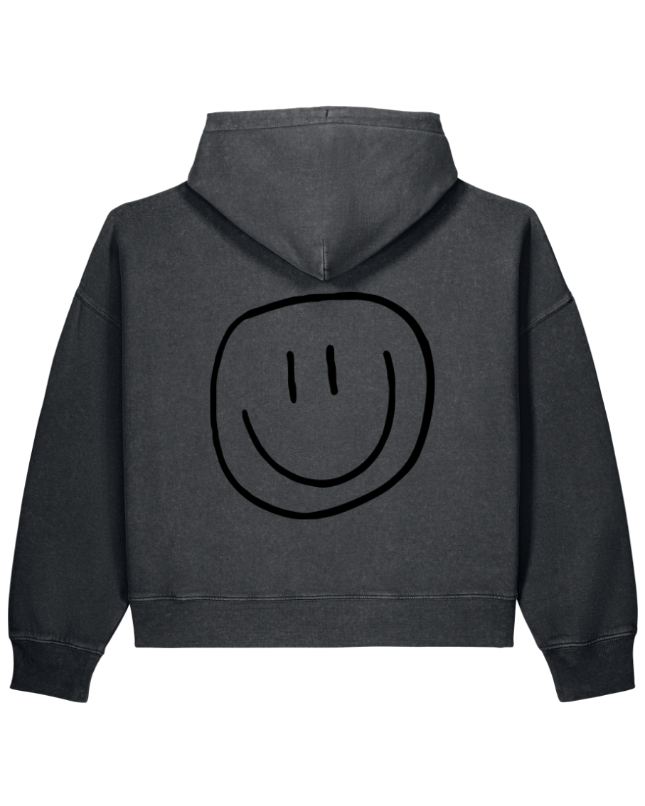 smiley - Women Hoodie, vintage black