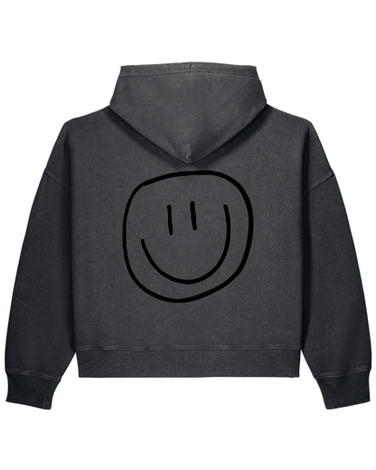 smiley - Women Hoodie, vintage black