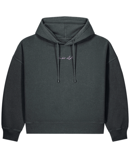 smiley - Women Hoodie, vintage black - rosa