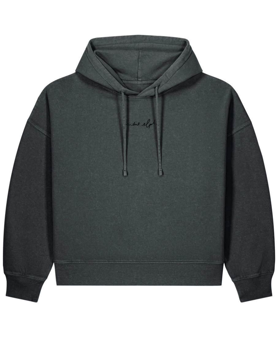 smiley - Women Hoodie, vintage black