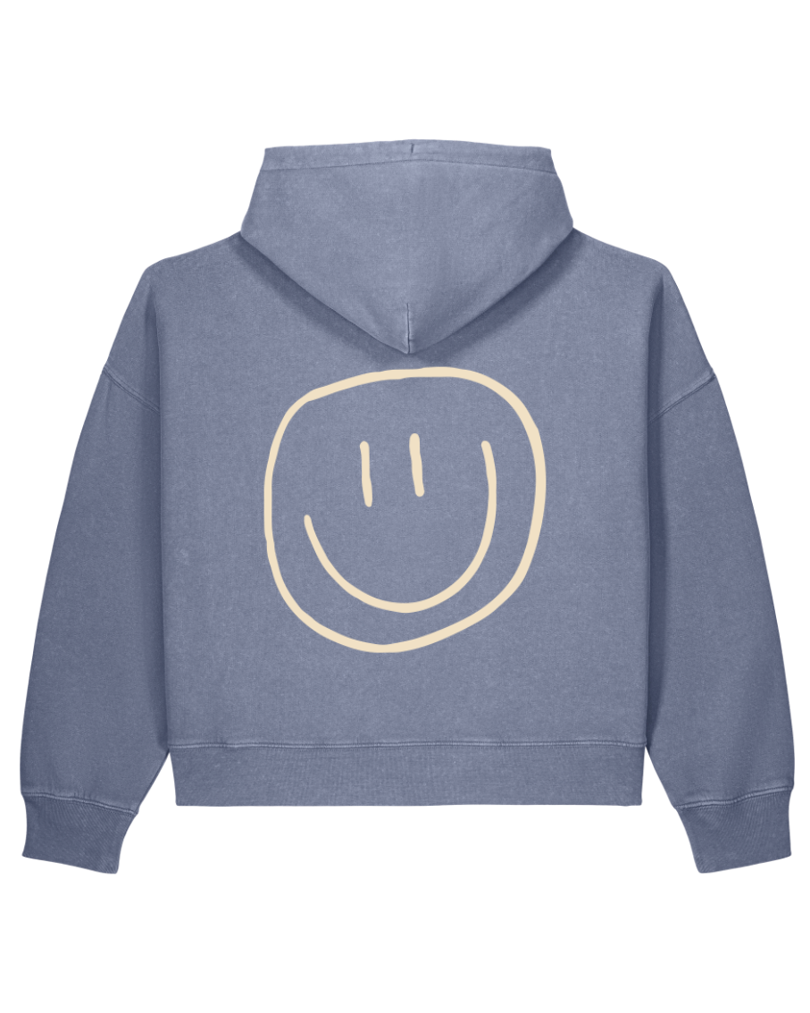 smiley - Women Hoodie, vintage blue