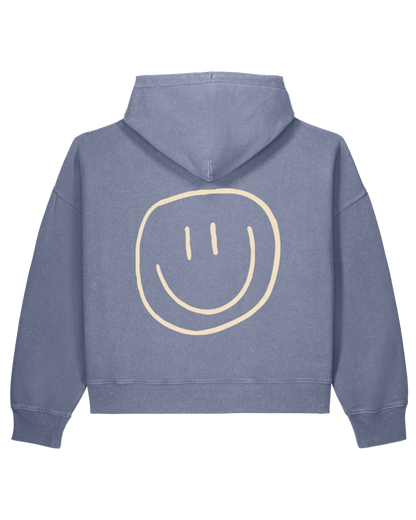 smiley - Women Hoodie, vintage blue