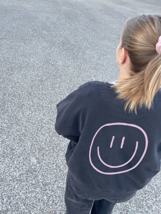 smiley - Women Sweater, vintage black - rosa