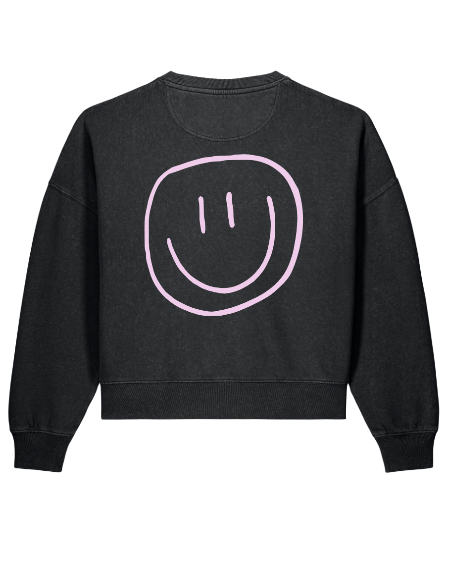 smiley - Women Sweater, vintage black - rosa
