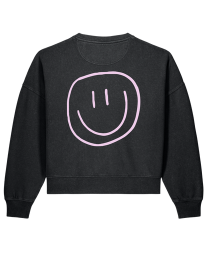 smiley - Women Sweater, vintage black - rosa