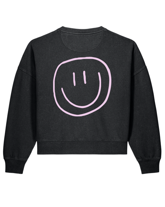 smiley - Women Sweater, vintage black - rosa