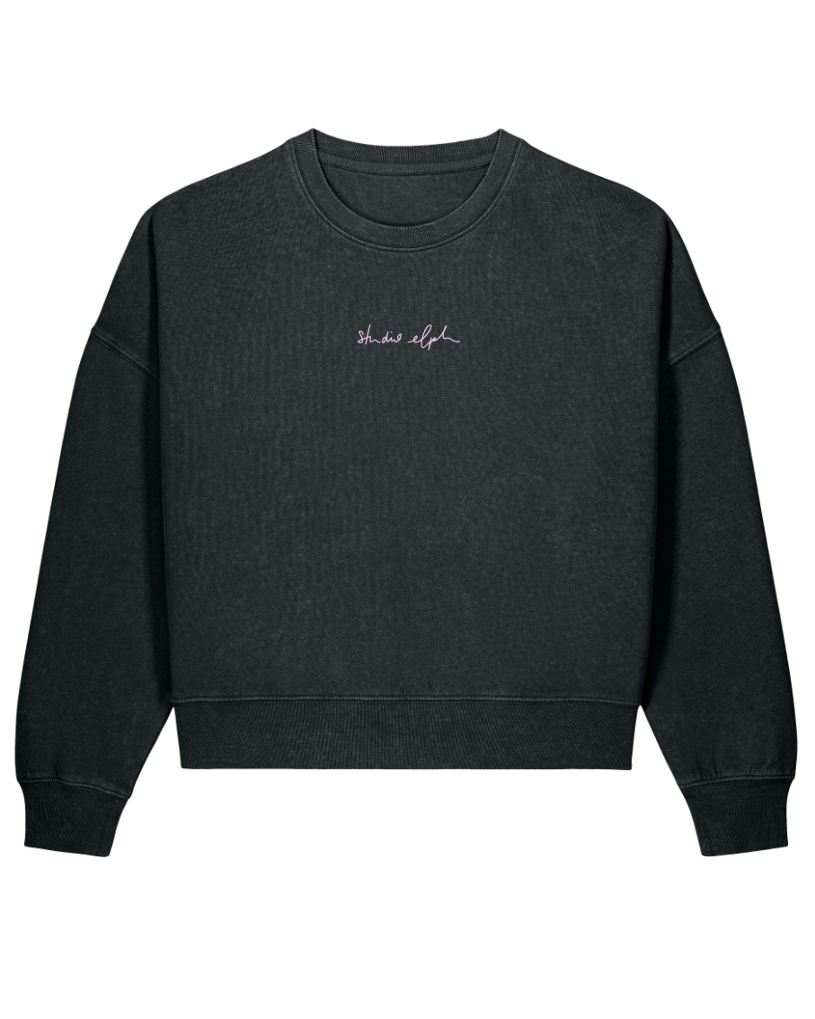 smiley - Women Sweater, vintage black - rosa