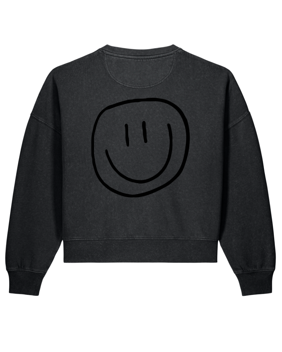 smiley - Women Sweater, vintage black