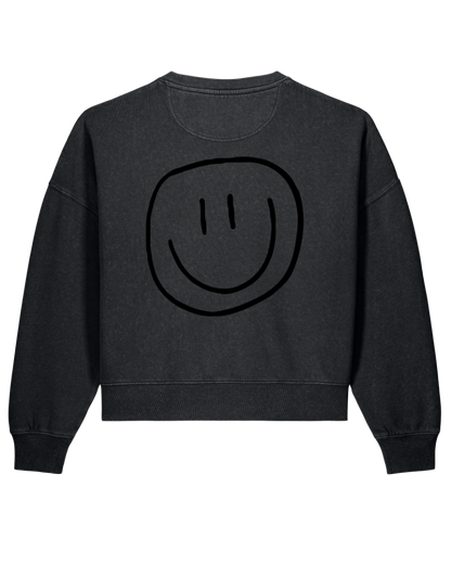 smiley - Women Sweater, vintage black