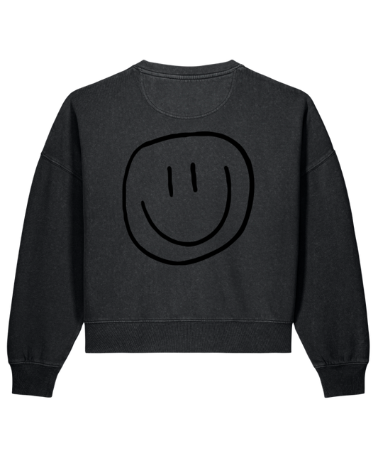smiley - Women Sweater, vintage black