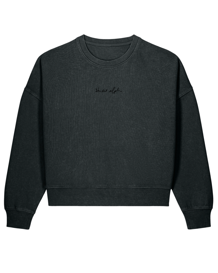 smiley - Women Sweater, vintage black