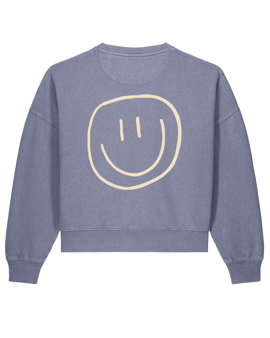 smiley - Women Sweater, vintage blue