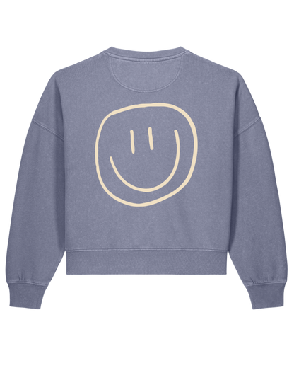 smiley - Women Sweater, vintage blue