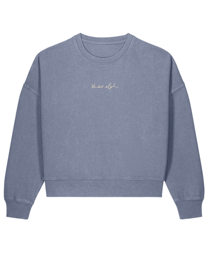 smiley - Women Sweater, vintage blue