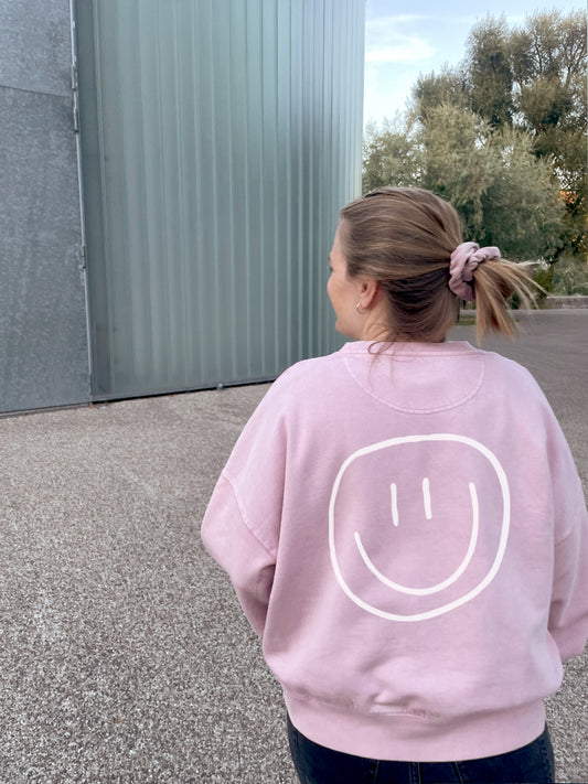 smiley - Women Sweater, vintage rose