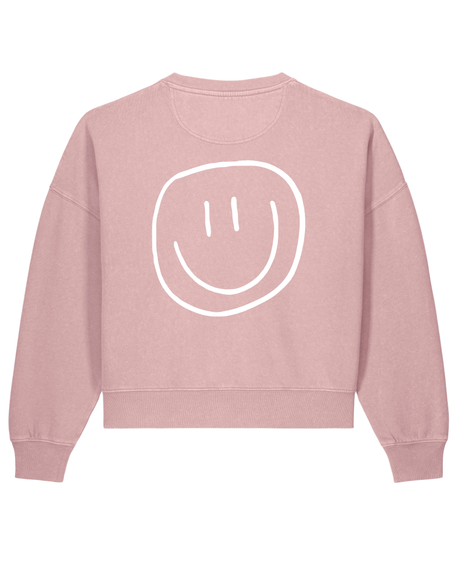 smiley - Women Sweater, vintage rose