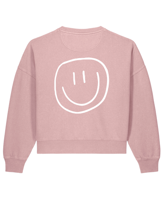 smiley - Women Sweater, vintage rose