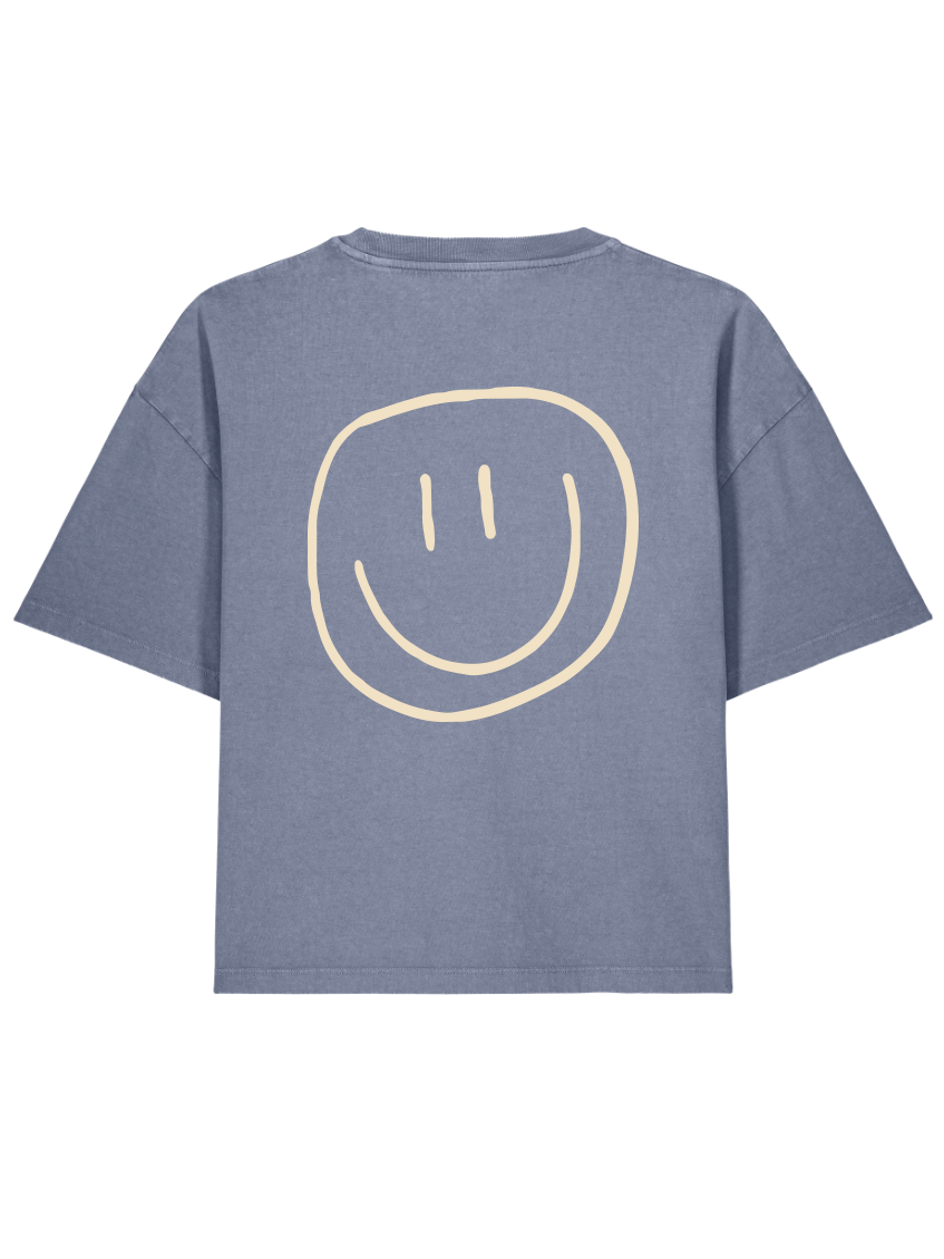 smiley - Women Shirt, vintage blue