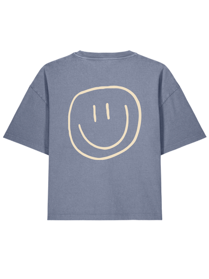 smiley - Women Shirt, vintage blue