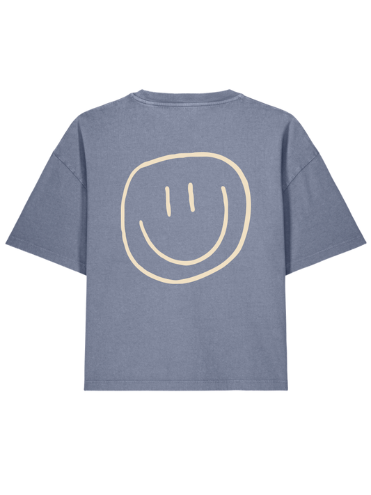 smiley - Women Shirt, vintage blue