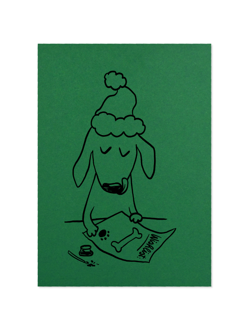 wishlist - Postkarte, waldgrün