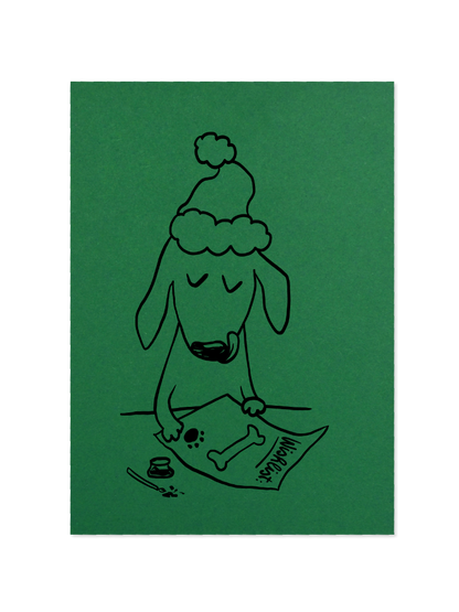 wishlist - Postkarte, waldgrün