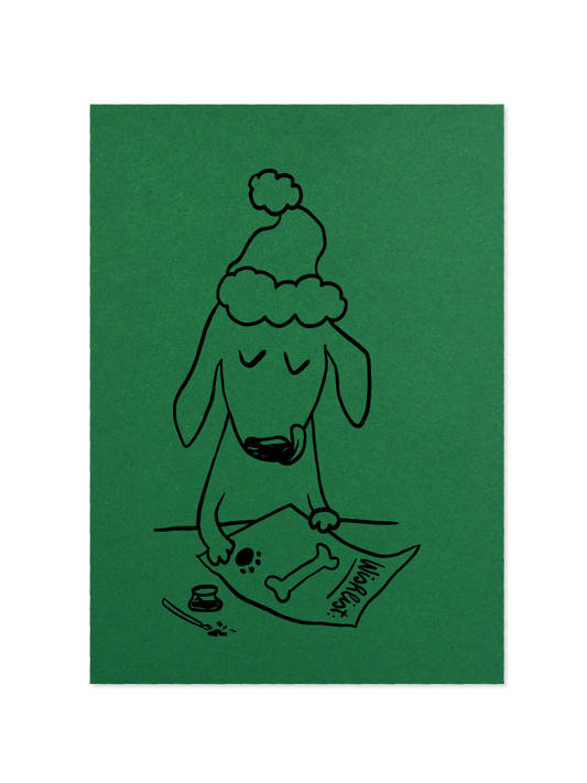 wishlist - Postkarte, waldgrün