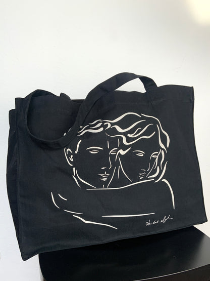forever - XXL-Baumwolltasche, schwarz