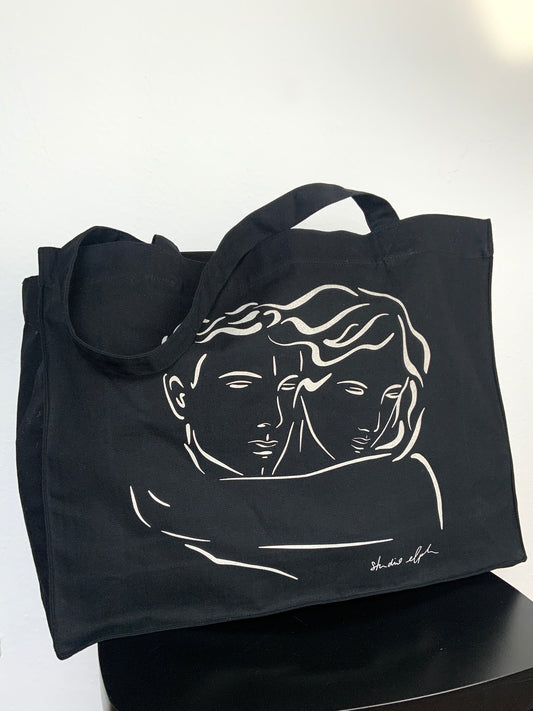 forever - XXL-Baumwolltasche, schwarz
