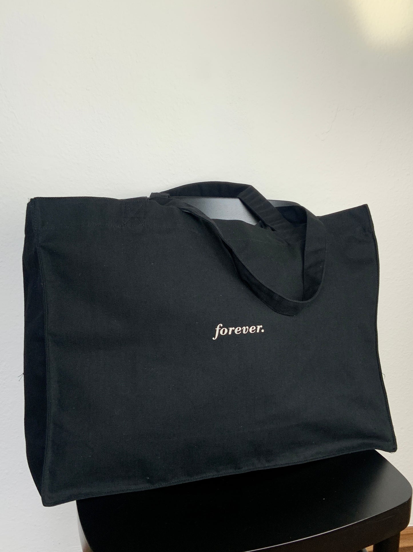 forever - XXL-Baumwolltasche, schwarz